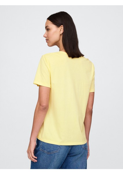 Kadın Sarı %100 Organik Pamuk Vintagesoft T-Shirt