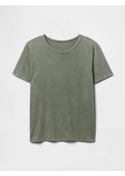 Kadın Haki %100 Organik Pamuk Vintagesoft T-Shirt