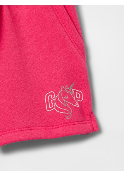 Kız Bebek Pembe Gap Logo Havlu Kumaş Pull-On Şort