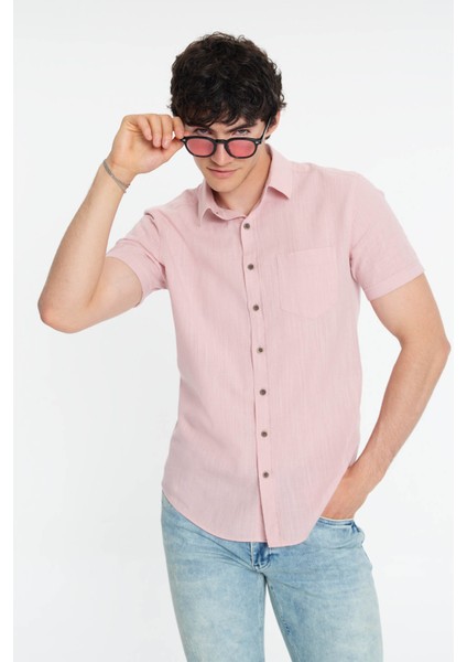 Regular Fit Pembe Erkek Gömlek LF2024492