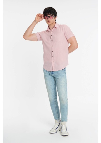 Regular Fit Pembe Erkek Gömlek LF2024492 modelleri