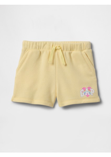 Kız Bebek Sarı Gap Logo Havlu Kumaş Pull-On Şort