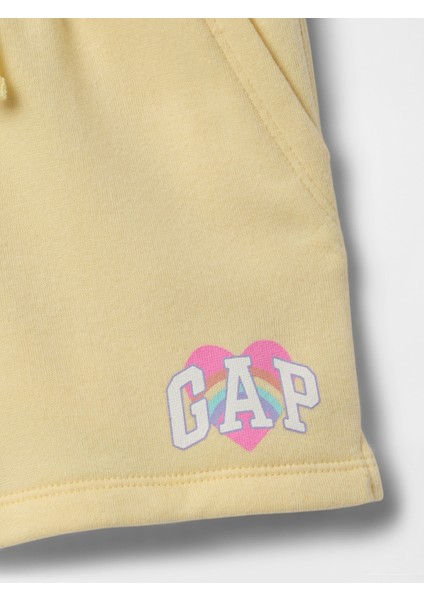 Kız Bebek Sarı Gap Logo Havlu Kumaş Pull-On Şort
