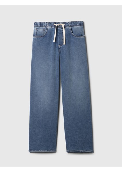 Kadın Lacivert Mid Rise Easy Baggy Jean Pantolon modelleri