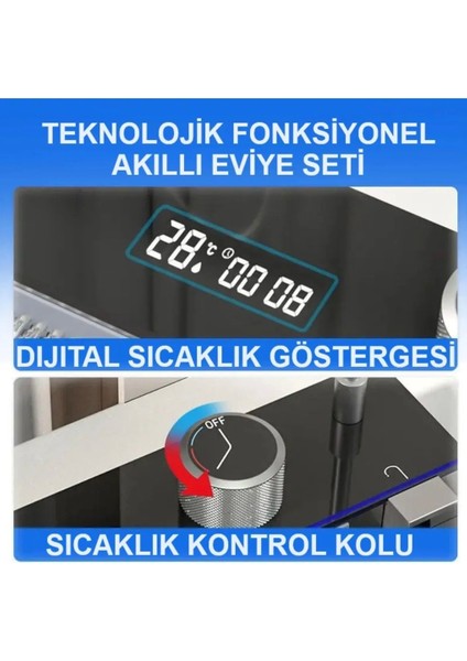Lotus Tech 11 Fonksiyonlu Premium 5 Tuşlu 2 Yıl Güvenceli Akıllı Şelale Evye honeycamb petek doku