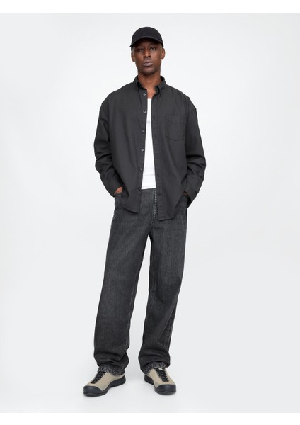 Erkek Lacivert Ultrasoft Baggy Jean Pantolon