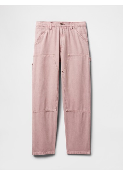 Erkek Pembe Ultrasoft Double-Knee Carpenter Baggy Jean Pantolon modelleri