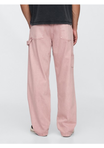 Erkek Pembe Ultrasoft Double-Knee Carpenter Baggy Jean Pantolon indirimleri