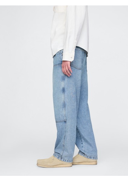 Erkek Mavi Ultrasoft Baggy Jean Pantolon