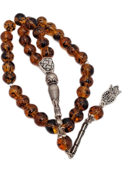 Toprak Fosilli Küre Kesim Cam Tesbih modelleri