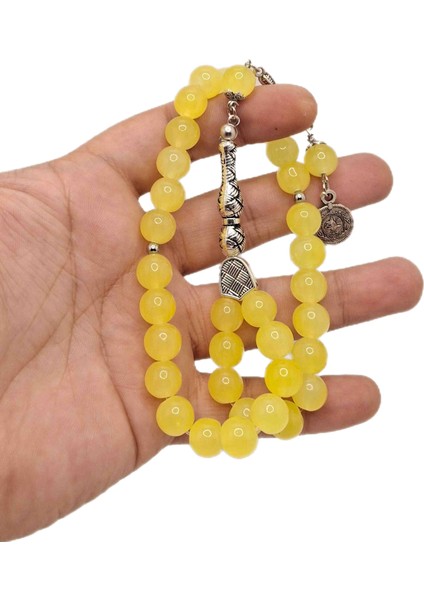 Limon Sarısı Küre Kesim Özel Cam Tesbih fiyatları