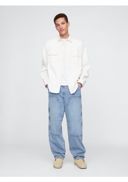 Erkek Mavi Ultrasoft Baggy Jean Pantolon