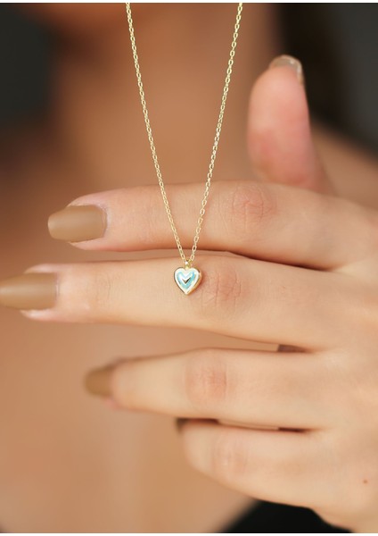 Mineli Kalp Gümüş Kolye fiyatları