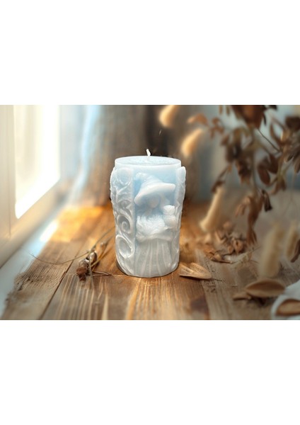 De.Lut Tasarım Parafin Dekoratif Mum No.1 Baykuşlu Kız