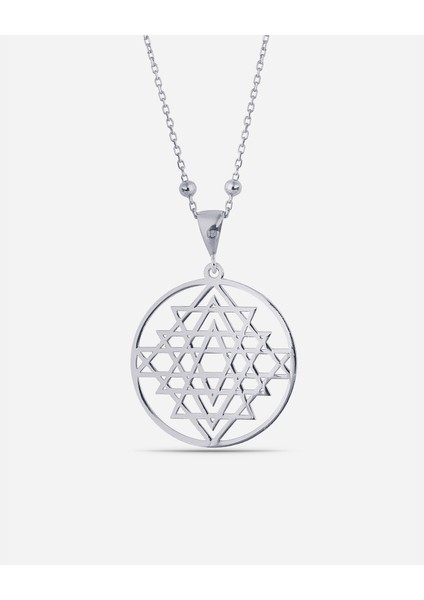 Gümüş Sri Yantra Kolyesi
