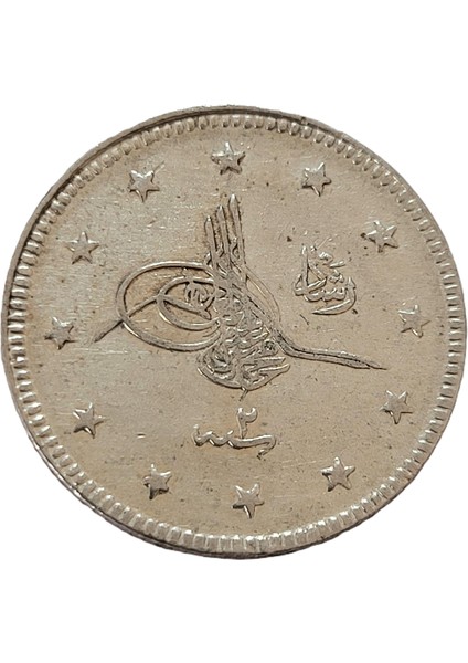 Sultan V. Mehmed Reşad, 2 Kuruş 1327/2 (1910) Çt/ççt Eski Madeni Gümüş Para
