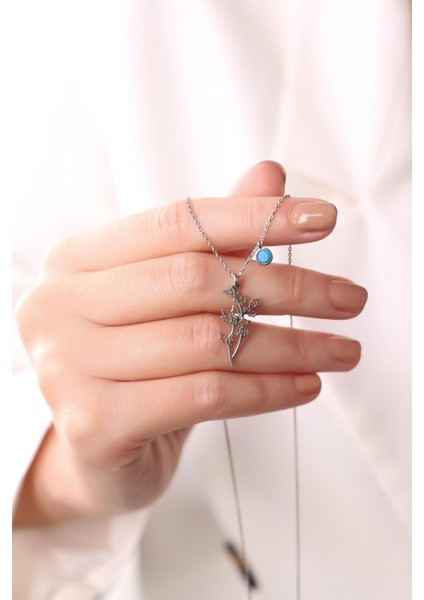 Gümüş Aralık Ayı Doğum Çiçeği Çoban Püskülü Kolyesi fiyatları