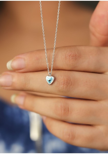 Mineli Kalp Gümüş Kolye fiyatları