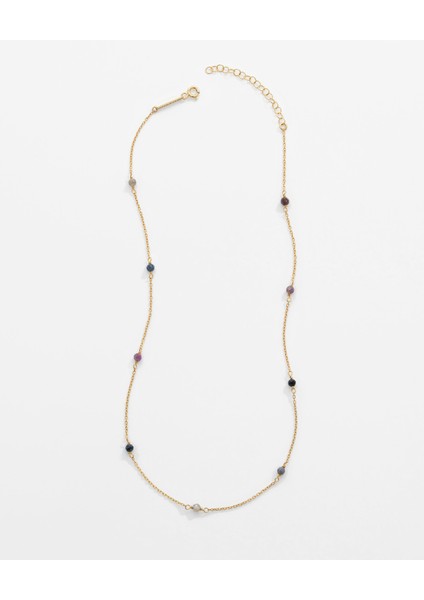 2,5 Karat Multicolor Safir Taşlı Gümüş Serenity Kolye