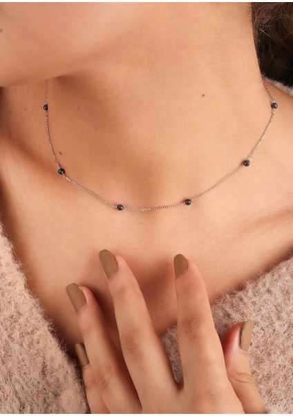3,3 Karat Safir Taşlı Gümüş Serenity Kolye