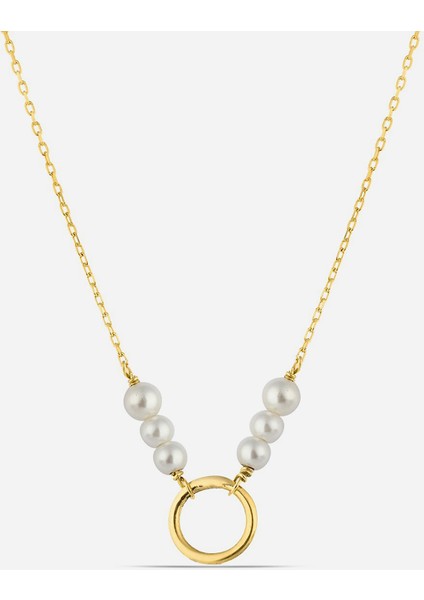 İnci Taşlı Gümüş Kolye