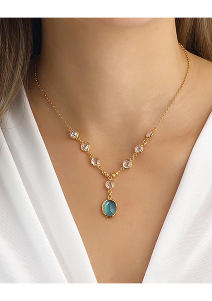 Aquamarine Taşlı Gümüş Kolye fiyatları