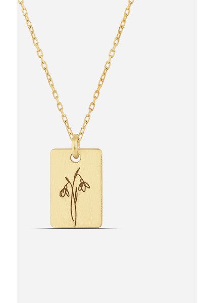 Gümüş Ocak Ayı Doğum Çiçeği Kafanfil Kolyesi