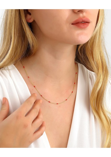 Kırmızı Mineli Gümüş Zincir fiyatları