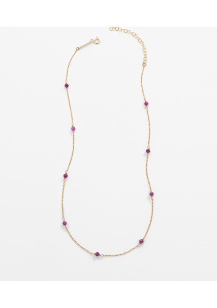 2,85 Karat Doğal Yakut Taşlı Gümüş Serenity Kolye