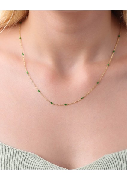 Yeşil Mineli Gümüş Zincir fırsatları