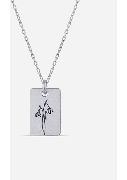 Gümüş Ocak Ayı Doğum Çiçeği Kafanfil Kolyesi