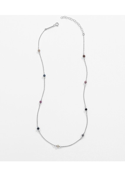2,5 Karat Multicolor Safir Taşlı Gümüş Serenity Kolye