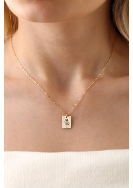 Gümüş Te mmuz Ayı Doğum Çiçeği Su Nilüferi Kolyesi fiyatları