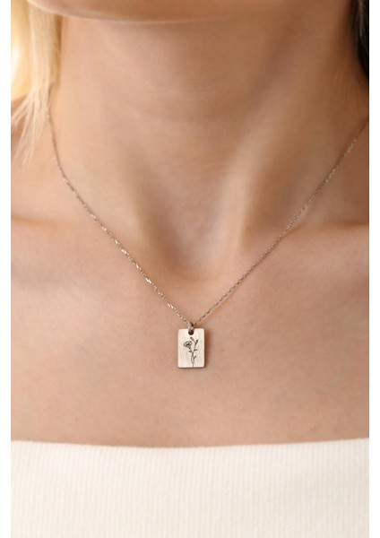 Gümüş Eylül Ayı Doğum Çiçeği Gündüz Sefası Kolyesi fiyatları