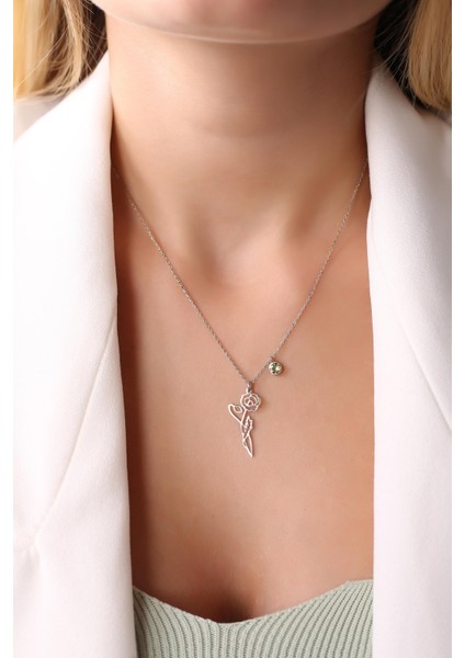 Gümüş Ağustos Ayı Doğum Çiçeği Gelincik Kolyesi modelleri