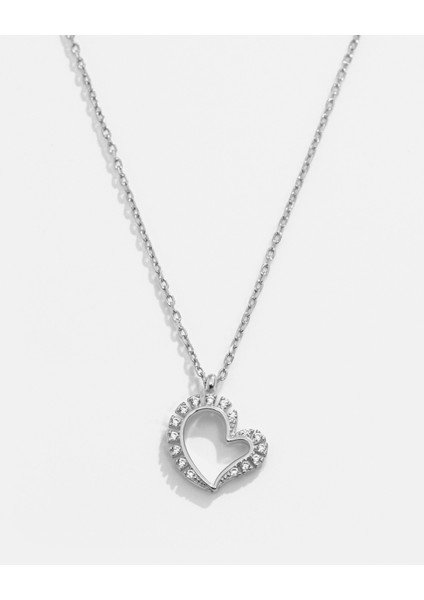 Gümüş Kalpli Kolye