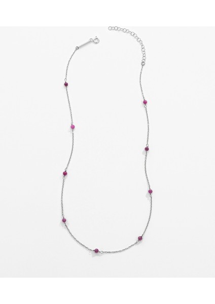 2,85 Karat Doğal Yakut Taşlı Gümüş Serenity Kolye