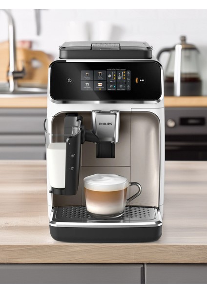 Lattego 2300 Seri Tam Otomatik Kahve ve Espresso Makinesi, 4 Çeşit Kahve Seçeneği, Şık Tasarım, Onerous Mutfak Tartısı Hediye