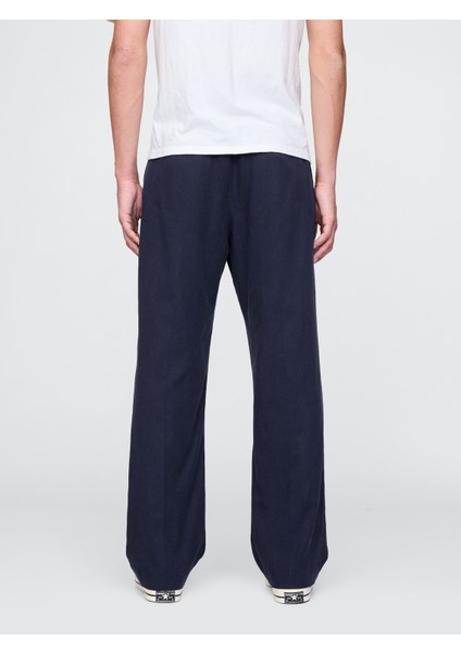 Erkek Lacivert Ultrasoft Pileli Pantolon
