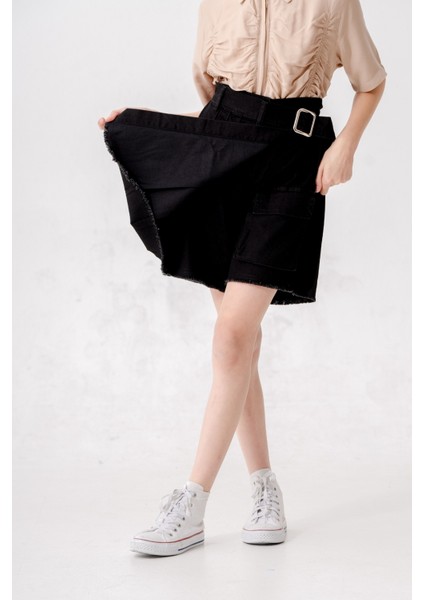 Kız Çocuk Pileli Kot Şort Etek 2873 modelleri