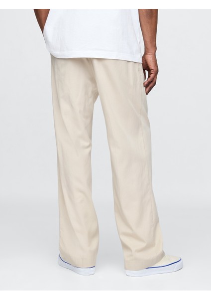 Erkek Bej Ultrasoft Pileli Pantolon