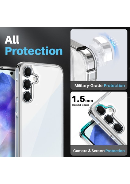 Northjo Samsung Galaxy A55 5g Kılıf Şeffaf Pc + Tpu Telefon Kapak Seti Ekran Filmi + Lens Filmi (Yurt Dışından)