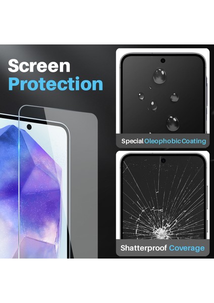 Northjo Samsung Galaxy A55 5g Kılıf Şeffaf Pc + Tpu Telefon Kapak Seti Ekran Filmi + Lens Filmi (Yurt Dışından)