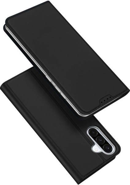 Samsung Galaxy A56 5G/A36 5g Kılıf Dux Ducıs Skin Pro Serisi Deri Kapak Kart Sahibinin-Siyah (Yurt Dışından)