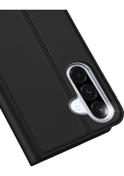 Samsung Galaxy A56 5G/A36 5g Kılıf Dux Ducıs Skin Pro Serisi Deri Kapak Kart Sahibinin-Siyah (Yurt Dışından)