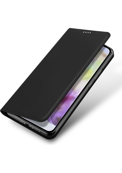 Samsung Galaxy A56 5G/A36 5g Kılıf Dux Ducıs Skin Pro Serisi Deri Kapak Kart Sahibinin-Siyah (Yurt Dışından)