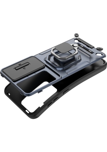 Samsung Galaxy S25 Kılıf Pc+Tpu Lens Kapaklı Kickstand Telefon Koruyucu-Gri (Yurt Dışından) fiyatları