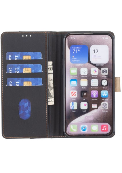 Samsung Galaxy S25 Ultra Için Deri Kılıf Ekleme Renkli Rfıd Engelleme-Siyah (Yurt Dışından)