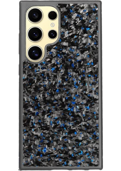 Samsung Galaxy S24 Ultra Manyetik Kılıf Dövme Doku Aramid Elyaf + Tpu Kaymaz Telefon Kapağı-Mavi (Yurt Dışından)