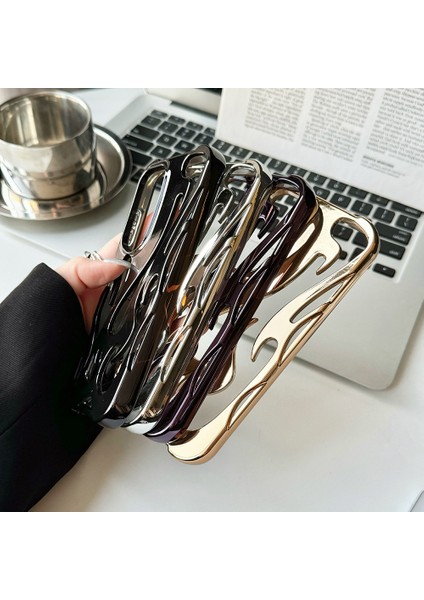 Samsung Galaxy A15 4g/5g Kılıf Içi Boş Alev Tasarımı Elektroliz Kaplama Tpu Telefon Kapağı-Altın (Yurt Dışından) fiyatları